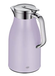 Lila Isolierkanne Skyline mit glänzendem Deckel und Griff, seitliche Perspektive