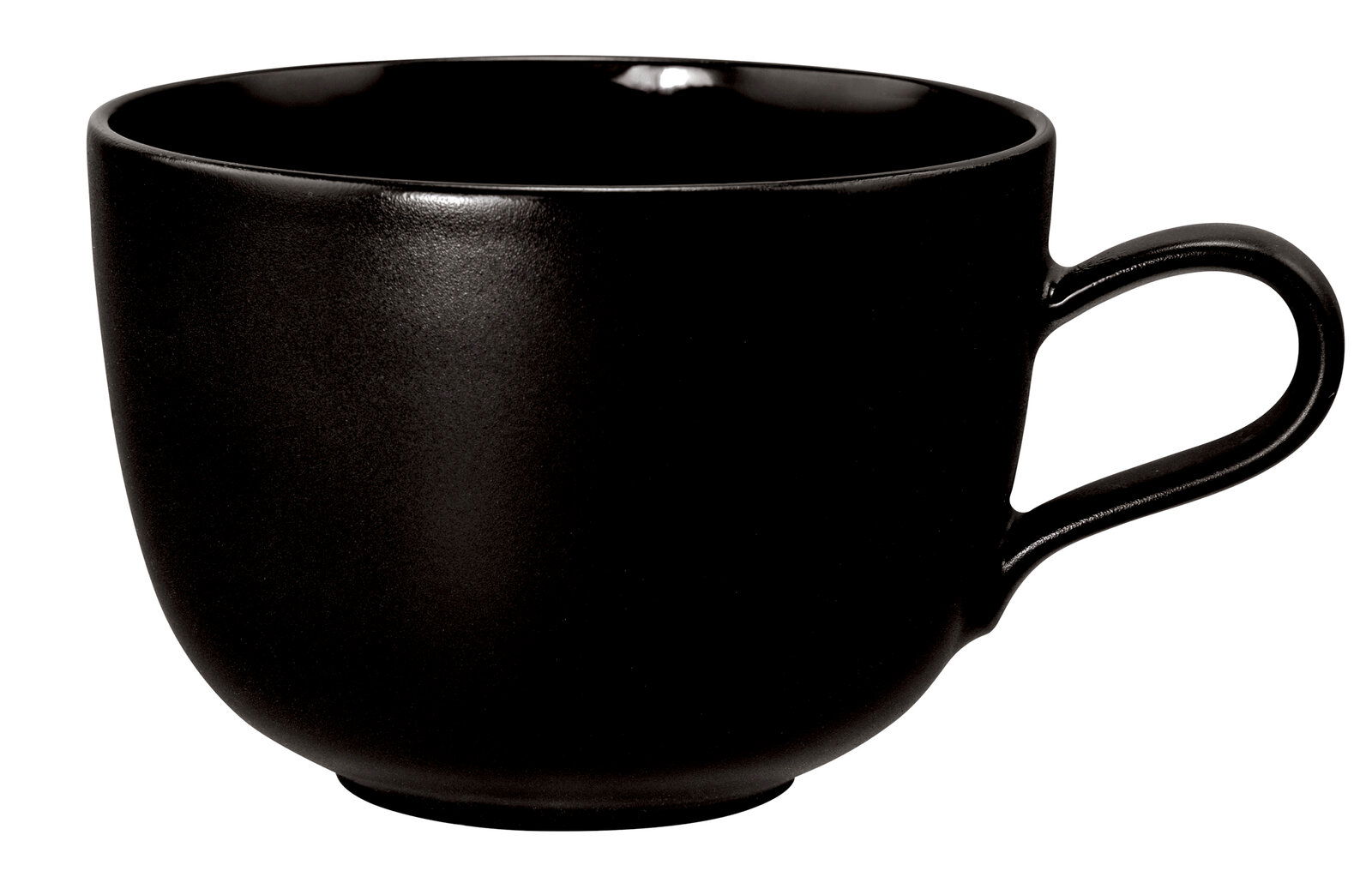 Seltmann Weiden Milchkaffeetasse LIBERTY BLACK Schwarze Milchkaffeetasse mit Henkel, seitliche Perspektive