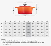 Runder Bräter in Kirschrot, 24 cm Durchmesser, seitliche Ansicht mit Deckel und Griffen.