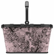 Rosa Einkaufskorb mit schwarzem Baum-Muster, Ansicht von vorne