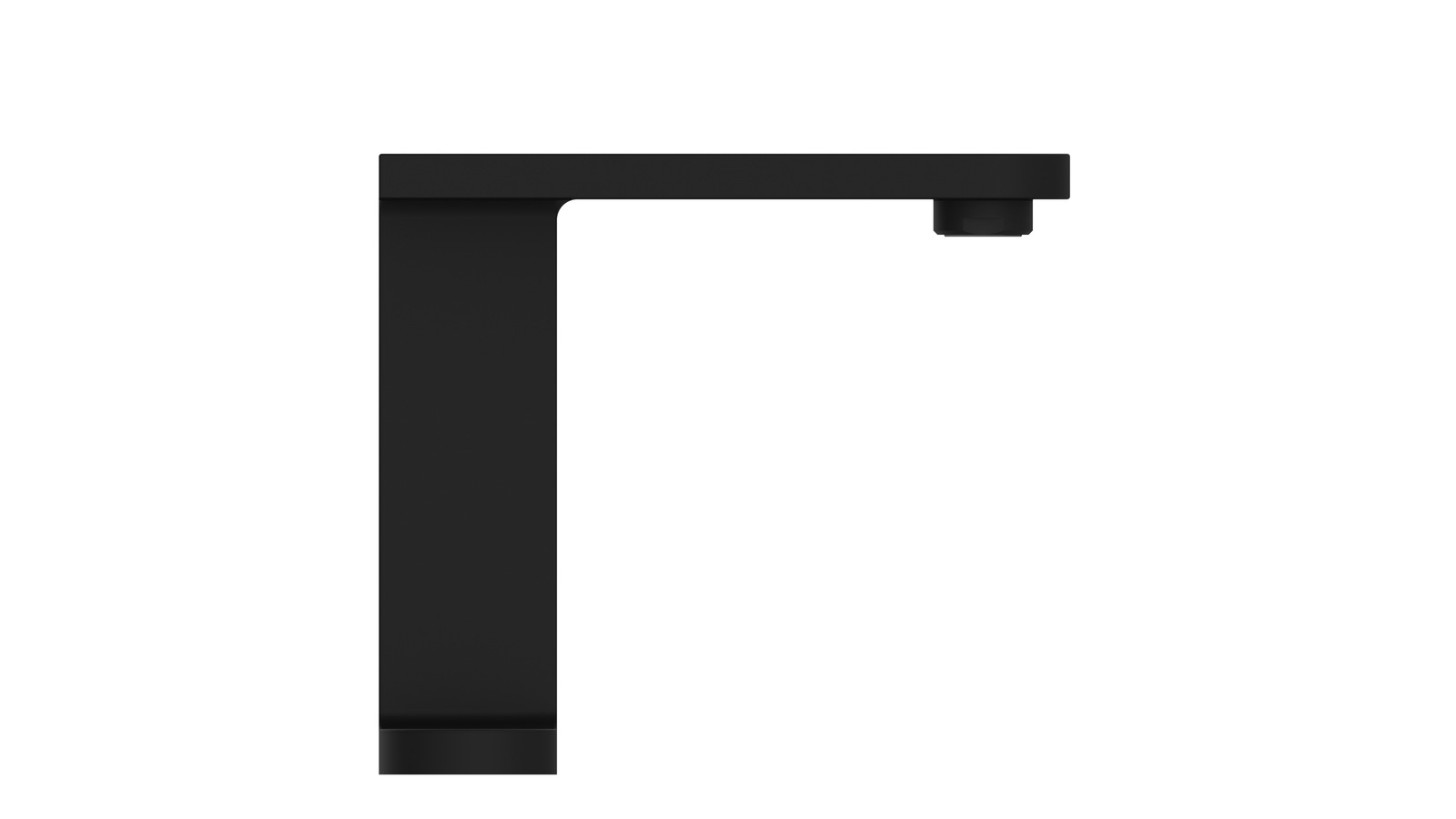 Schwarze Waschtischarmatur in seitlicher Ansicht