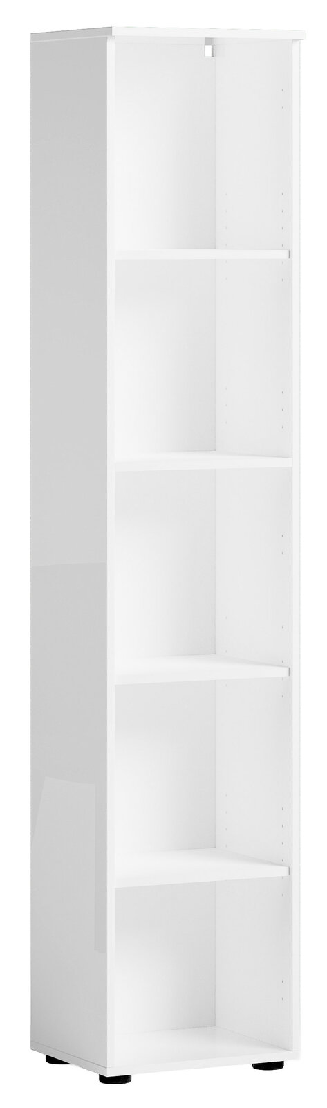Stylife Aktenregal hoch PADUA OFFICE Weißes, hohes Aktenregal mit fünf offenen Fächern, seitliche Perspektive