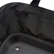 Innenansicht eines schwarzen Einkaufskorbs mit Reißverschlussfach