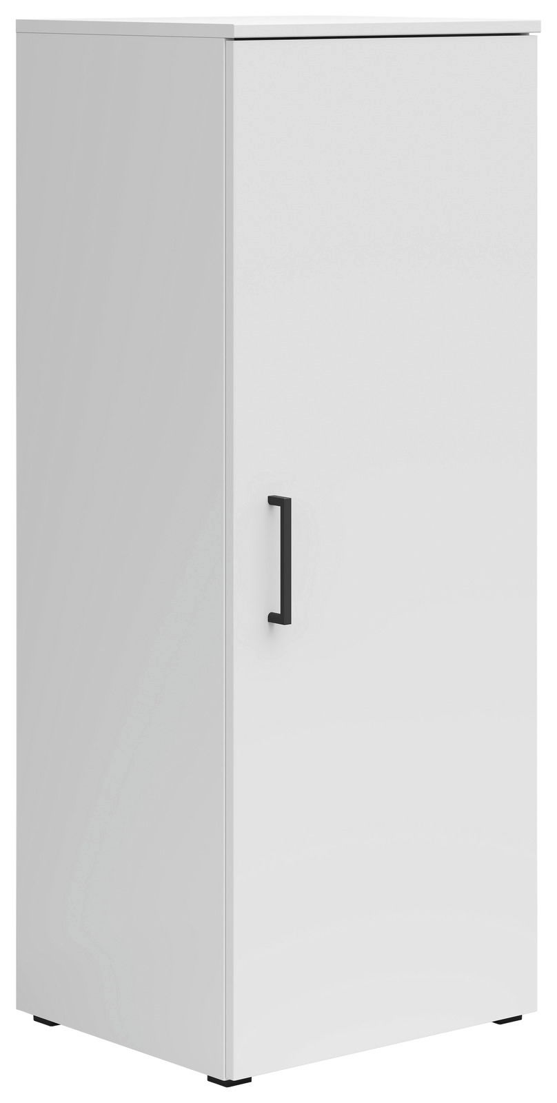 Carryhome Kommode MULTISTAURAUM Weiße Kommode mit schwarzem Griff, seitliche Perspektive