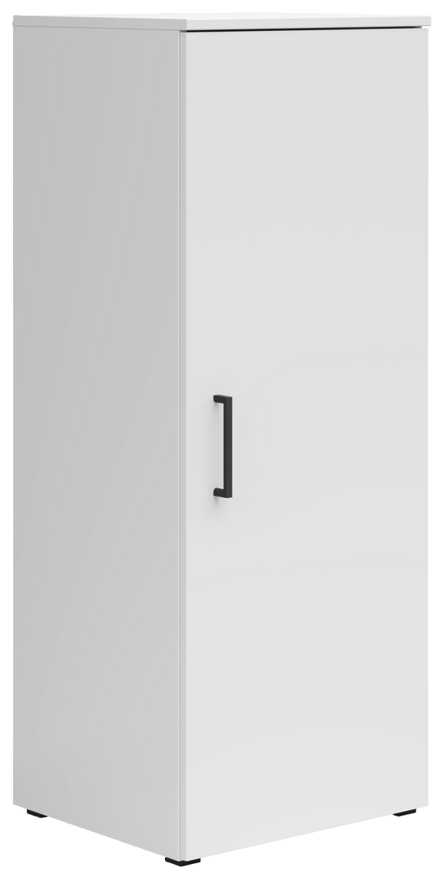 Carryhome Kommode MULTISTAURAUM Weiße Kommode mit schwarzem Griff, seitliche Perspektive