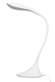 Moderne weiße Schreibtischleuchte mit flexiblem Hals, seitliche Ansicht