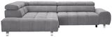 Graues Ecksofa mit Ottomane links, Vorderansicht