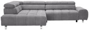 Graues Ecksofa mit Ottomane links, Vorderansicht