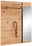 Frontale Ansicht eines XL-Garderobenpaneels aus Holz mit Spiegel, Haken und Ablage.