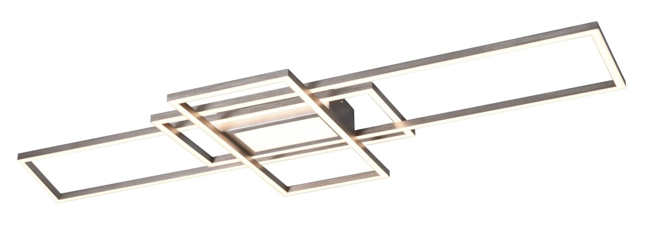 Trio Leuchten LED-Deckenleuchte IRVINE Moderne LED-Deckenleuchte IRVINE mit geometrischem Design, 60W, 3000-6500K, seitliche Perspektive
