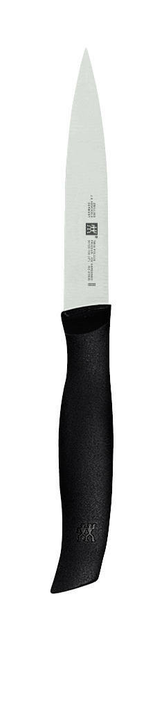 Spick- und Garniermesser mit schwarzem Griff, Ansicht von vorne