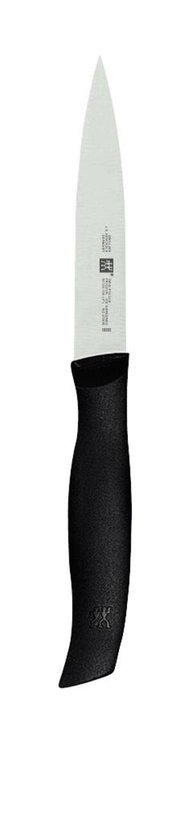 Spick- und Garniermesser mit schwarzem Griff, Ansicht von vorne