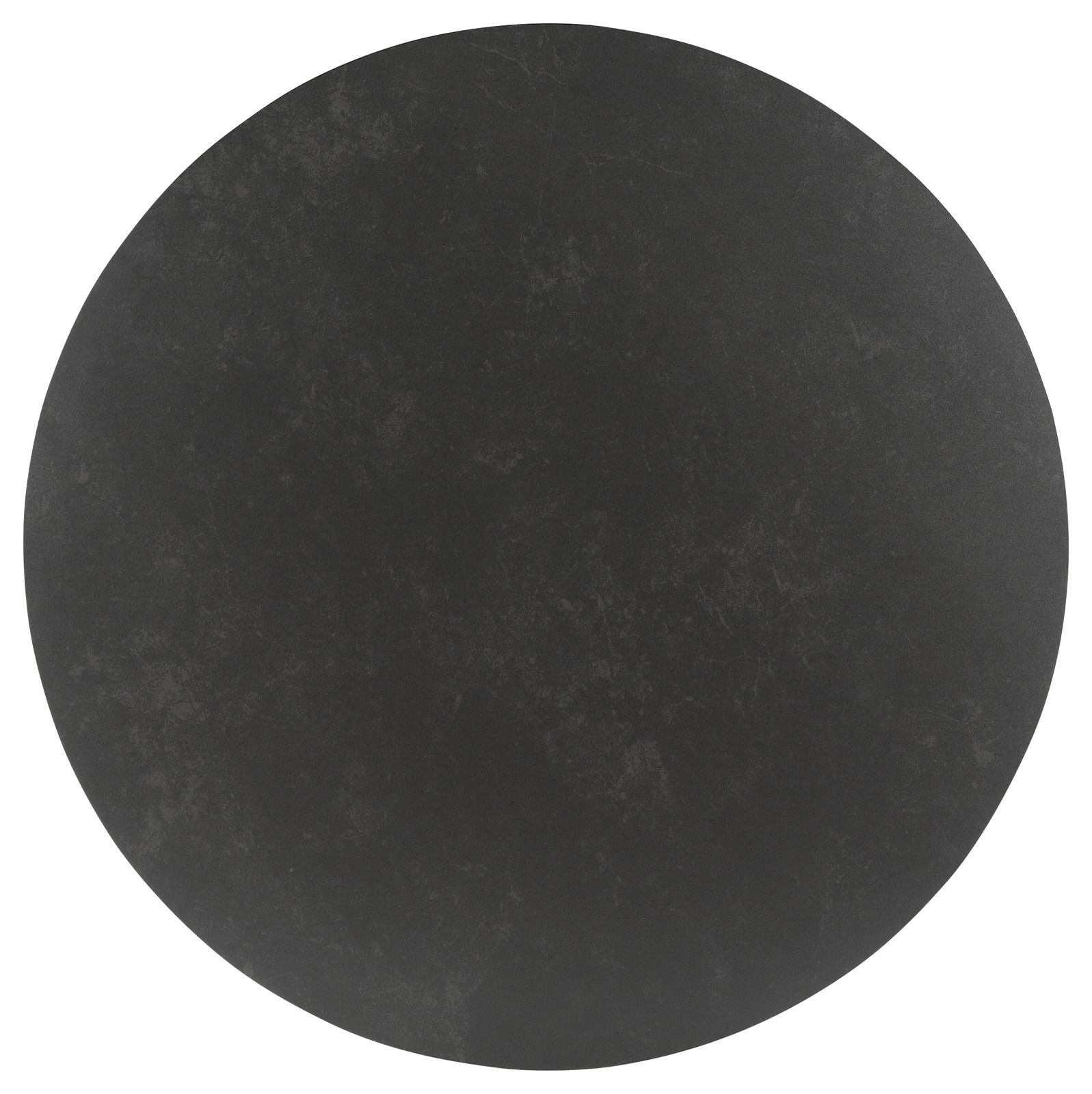 Runde Tischplatte in dunkler Steinoptik, Draufsicht