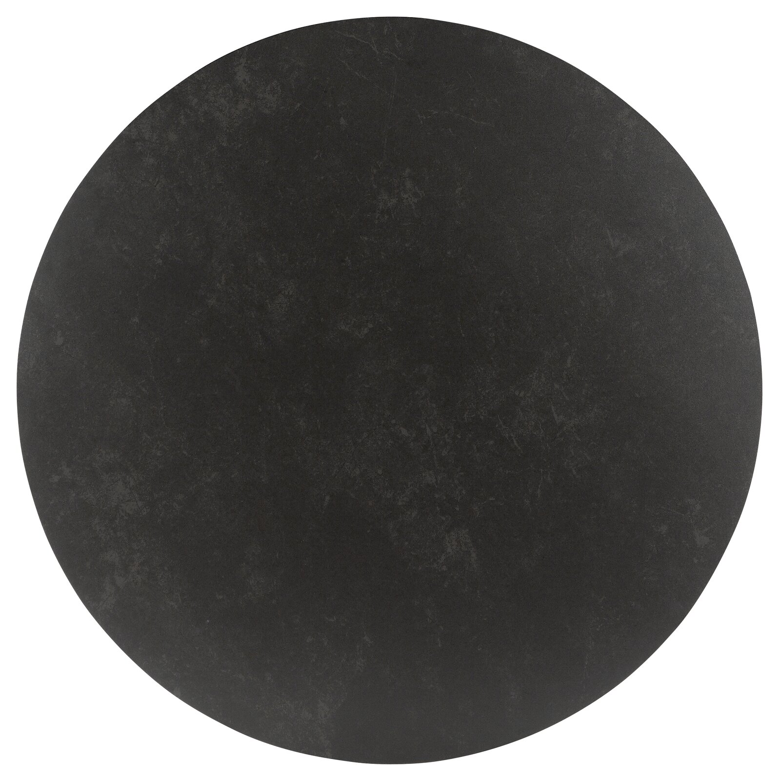 Runde Tischplatte in dunkler Steinoptik, Draufsicht