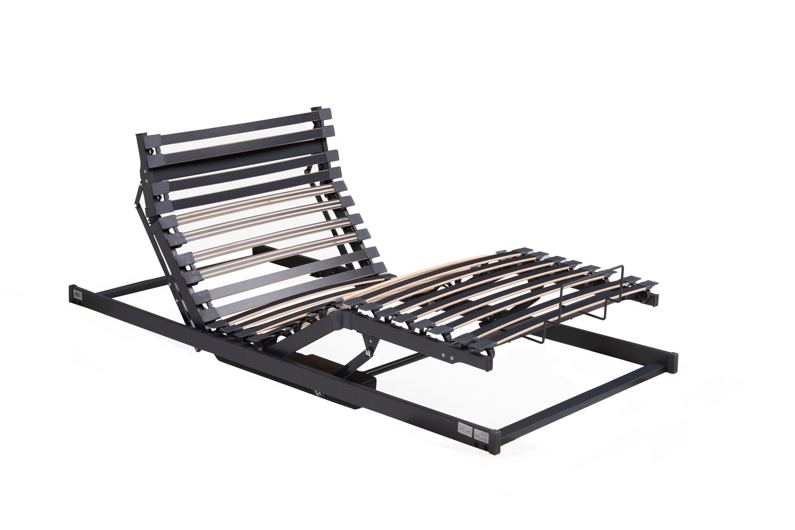 Tempur Systemrahmen 120x200 FORM SYSTEMRAHMEN 2000 Verstellbarer Systemrahmen aus Holz und Metall, seitliche Perspektive