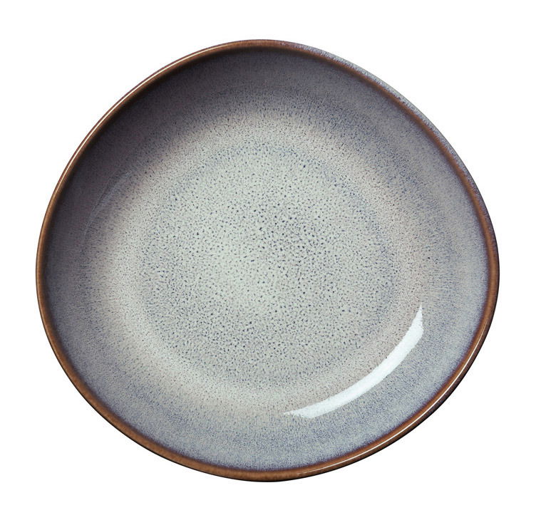 Obstschale Lave 470ml beige, Draufsicht, mit natürlicher Glasur und organischer Form