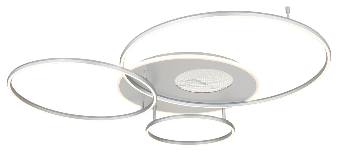 Globo Lighting Plafondlamp INVERTINA Moderne Deckenleuchte INVERTINA mit drei leuchtenden Ringen, seitliche Perspektive