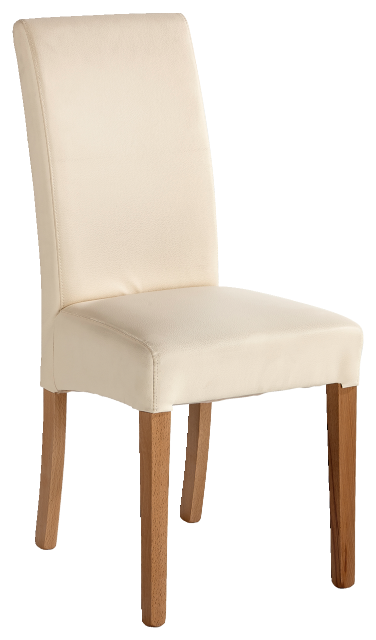 Z2 Stuhl PROMO Moderner cremefarbener Stuhl mit Holzbeinen, seitliche Perspektive