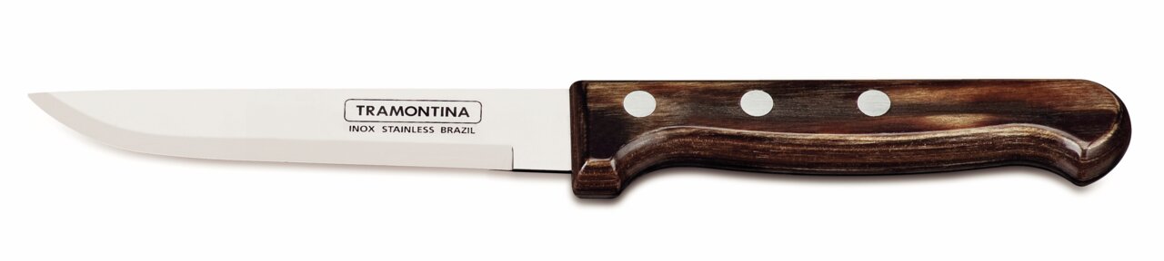 Gaucho Messer mit Holzgriff und Edelstahlklinge, seitliche Ansicht