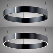 Moderne, schwarze Pendelleuchte PURE E-Clipse in Ringform, von unten betrachtet, mit elegantem, minimalistischem Design.