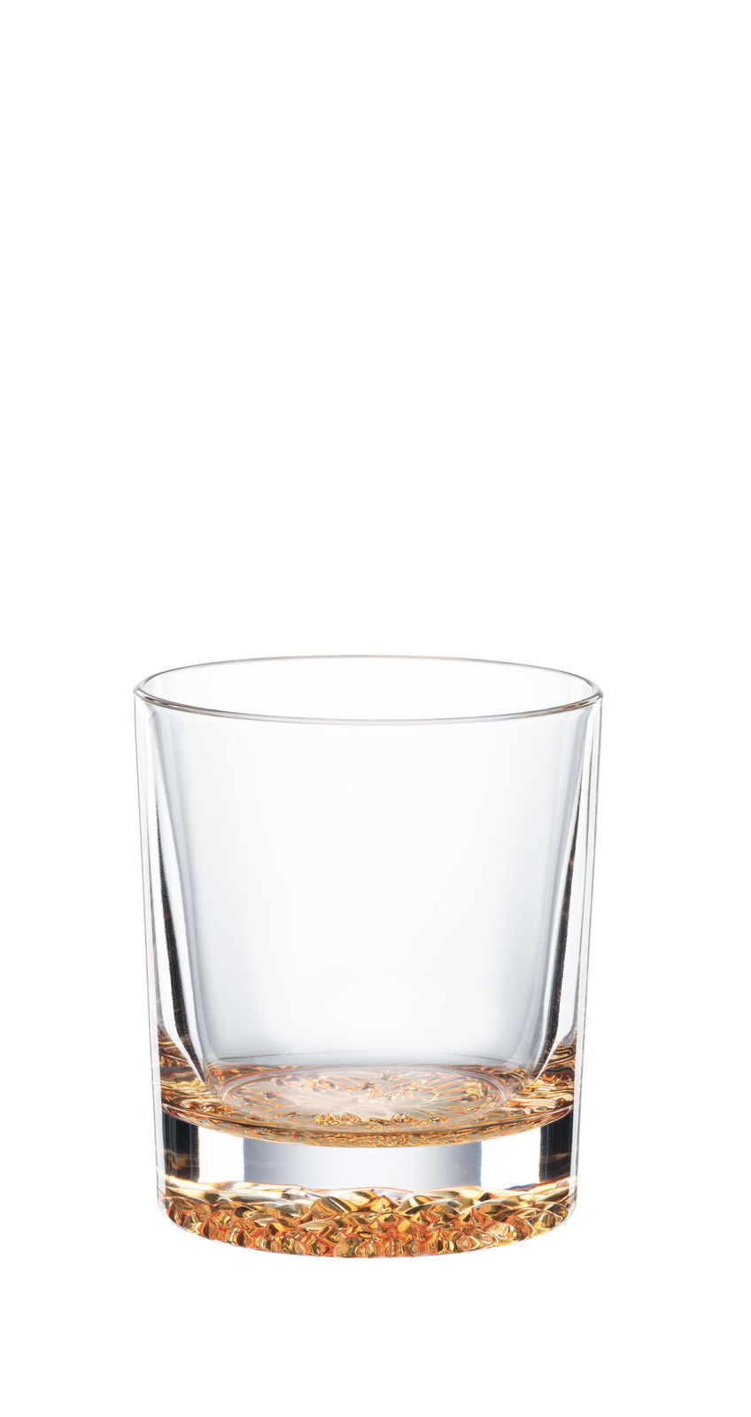 Klarglas-Trinkbecher mit dickem Boden, Frontalansicht