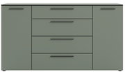 Frontansicht eines XL-Sideboards mit zwei Türen und drei Schubladen in modernem Design.