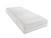 Taschenfederkernmatratze H4 in seitlicher Perspektive, weiße Oberfläche mit wellenförmigem Muster