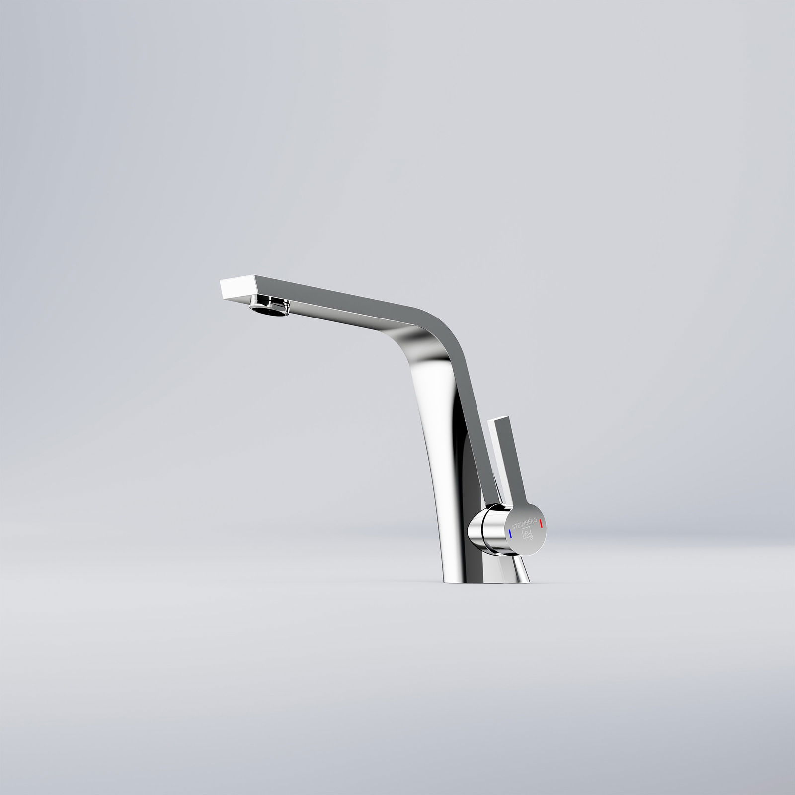 Zurbrüggen Waschtisch-Einhebelmischer 260 Moderner Waschtisch-Einhebelmischer in Chromoptik, seitliche Perspektive