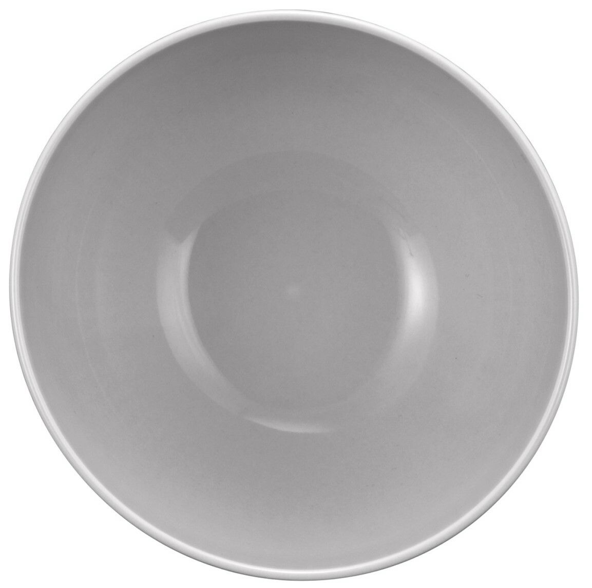 Obenansicht einer schlichten, grauen Café au lait Schale von Seltmann Weiden, Modell AMINA, Durchmesser 13 cm.