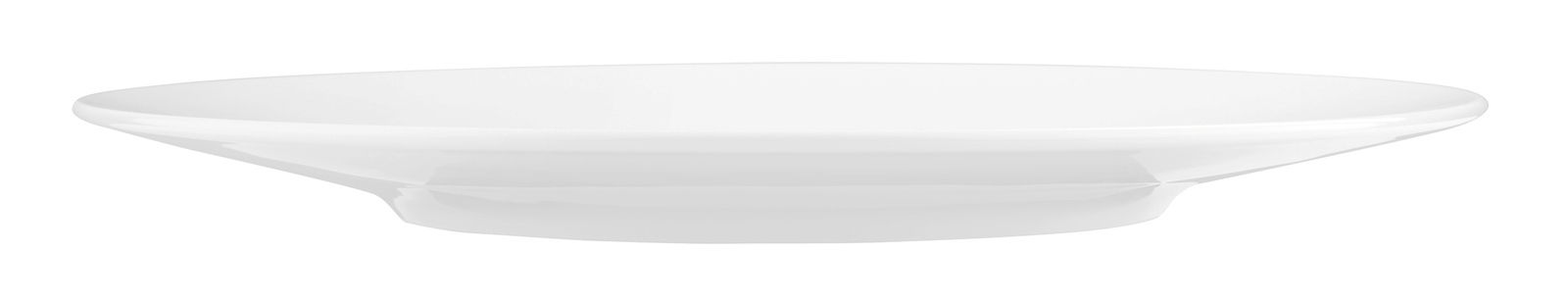 Weißer Speiseteller Life 28cm, seitliche Perspektive