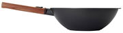 Guss-Wok 30cm mit Holzgriff, Seitenansicht