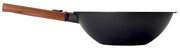 Guss-Wok 30cm mit Holzgriff, Seitenansicht