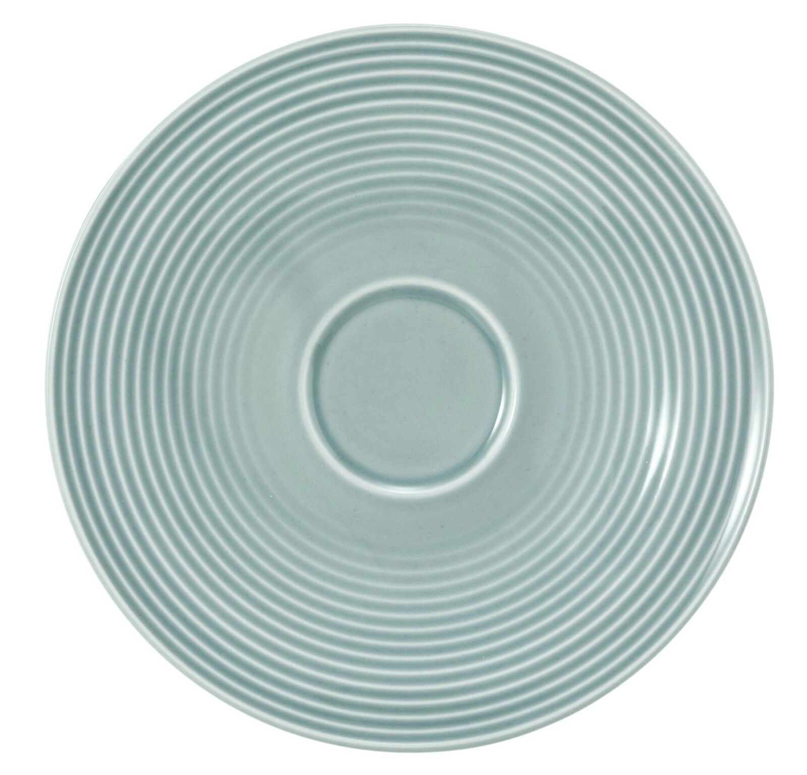 Kombi-Untertasse 16,5cm arktisblau mit konzentrischen Kreisen, Draufsicht