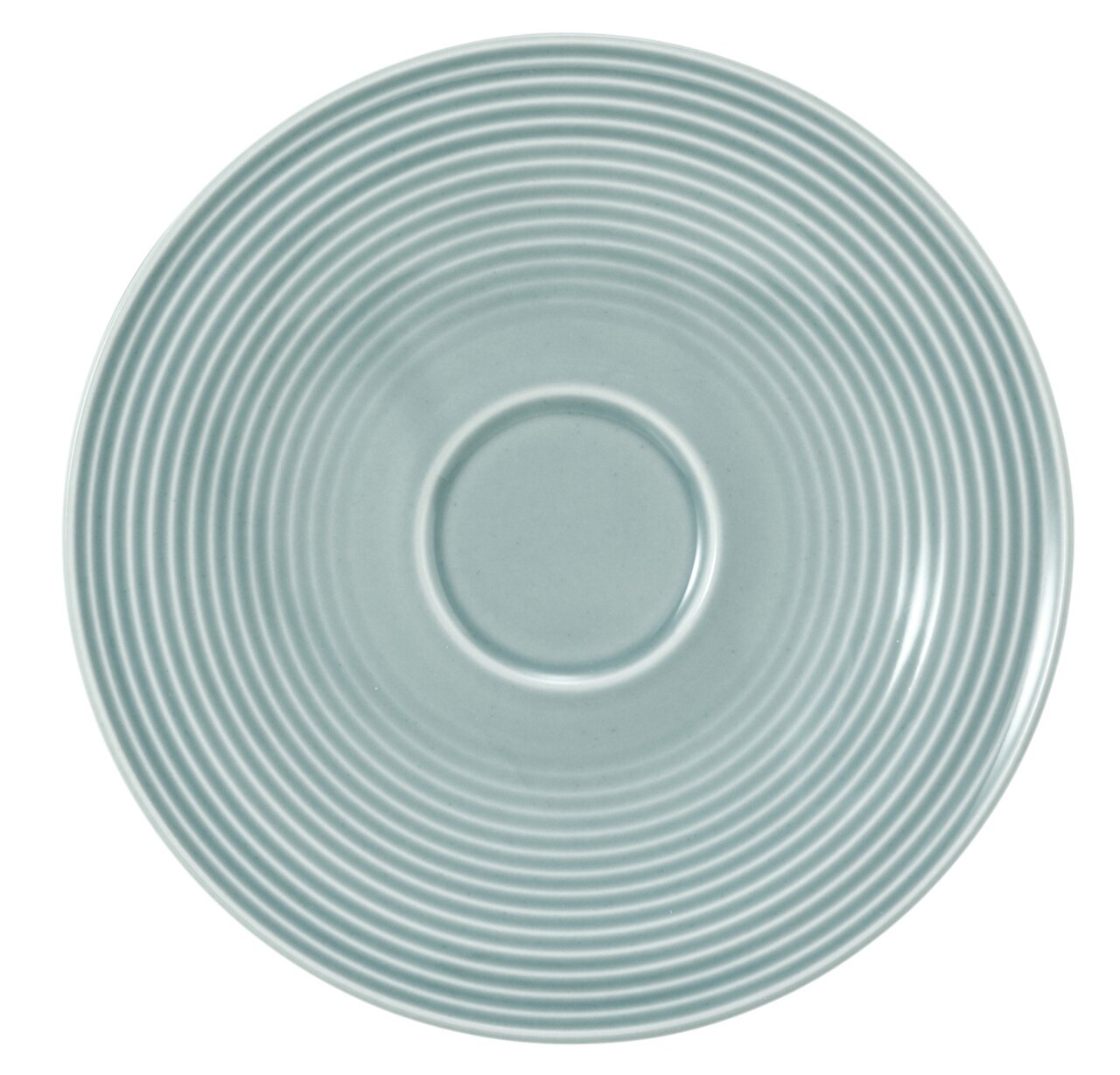 Kombi-Untertasse 16,5cm arktisblau mit konzentrischen Kreisen, Draufsicht