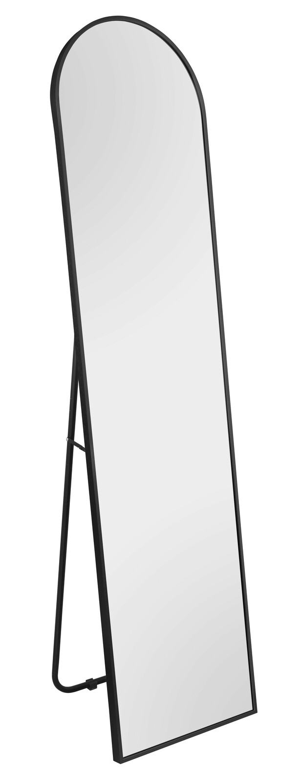 Standspiegel mit schwarzem Rahmen, 40x160cm, seitliche Perspektive