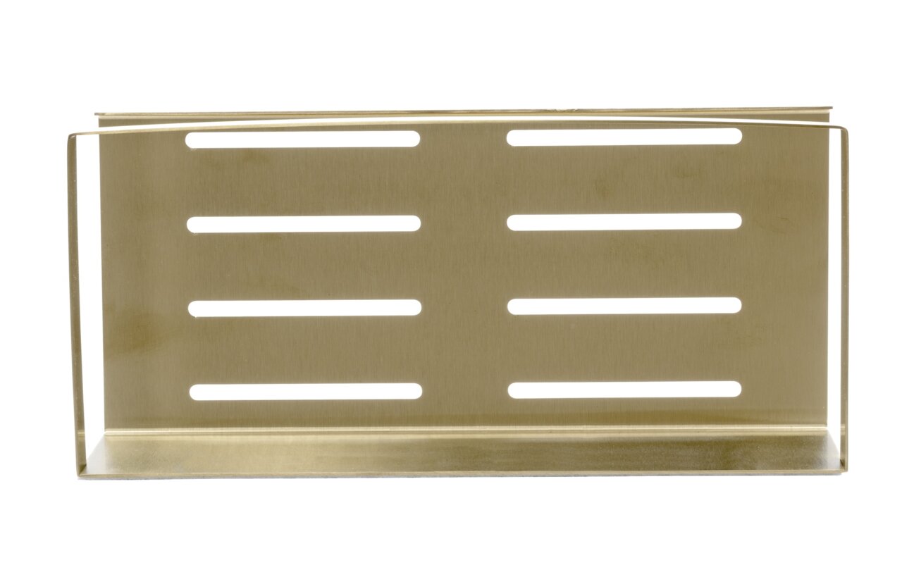 Goldene Wandablage Meleto mit Schlitzen, frontale Ansicht