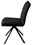 Novel Stuhl NIZZA Schwarzer Stuhl mit gepolsterter Sitzfläche und Rückenlehne, seitliche Ansicht, auf einem stabilen Metallgestell mit vier Beinen.
