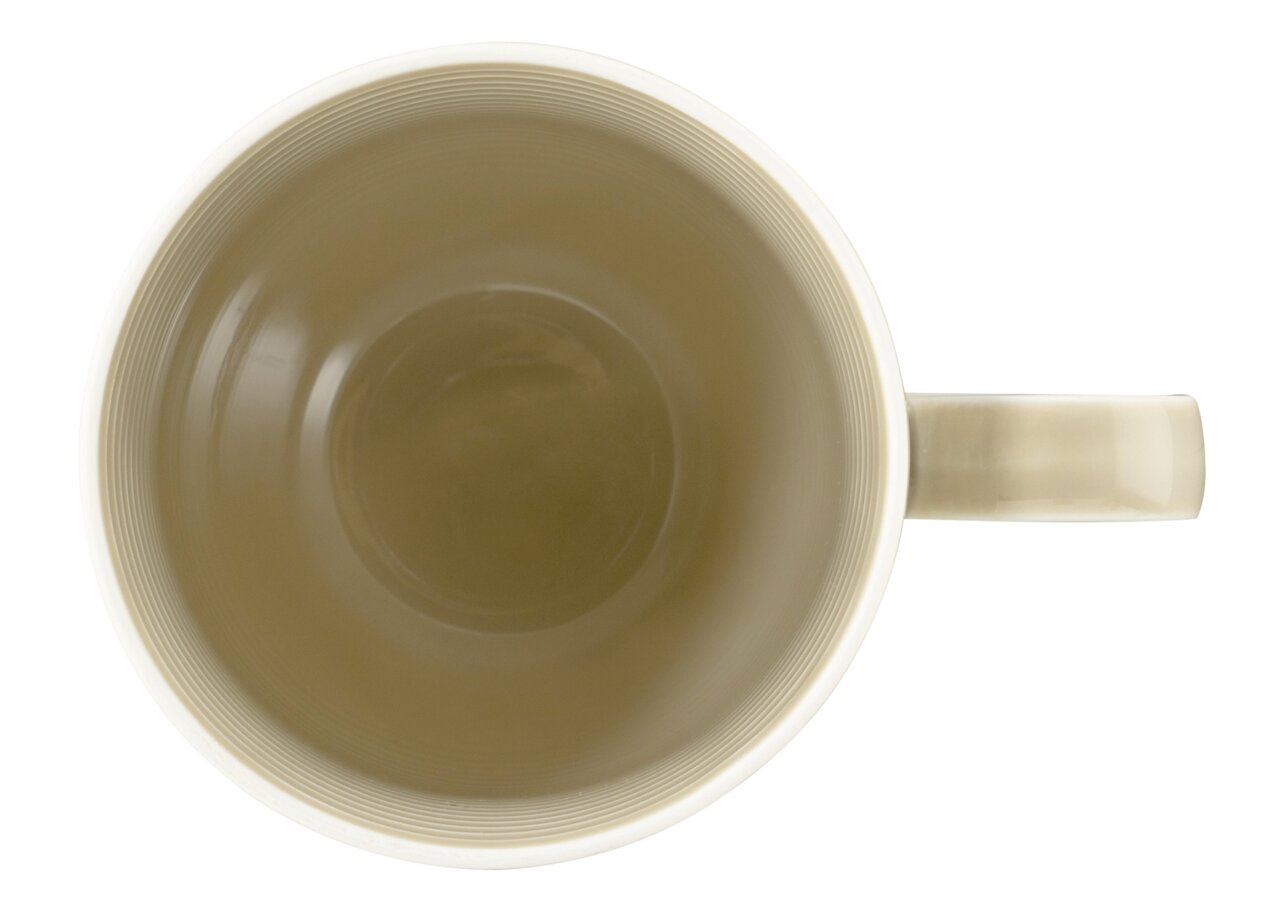 Becher mit Henkel, 0,35l, von oben betrachtet, beige Innenfläche
