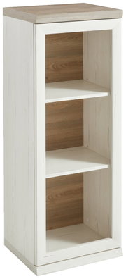 Schmales Aktenregal 3OH in Holzoptik, Vorderansicht