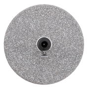 Runder Granitsockel mit zentralem Befestigungselement, Draufsicht