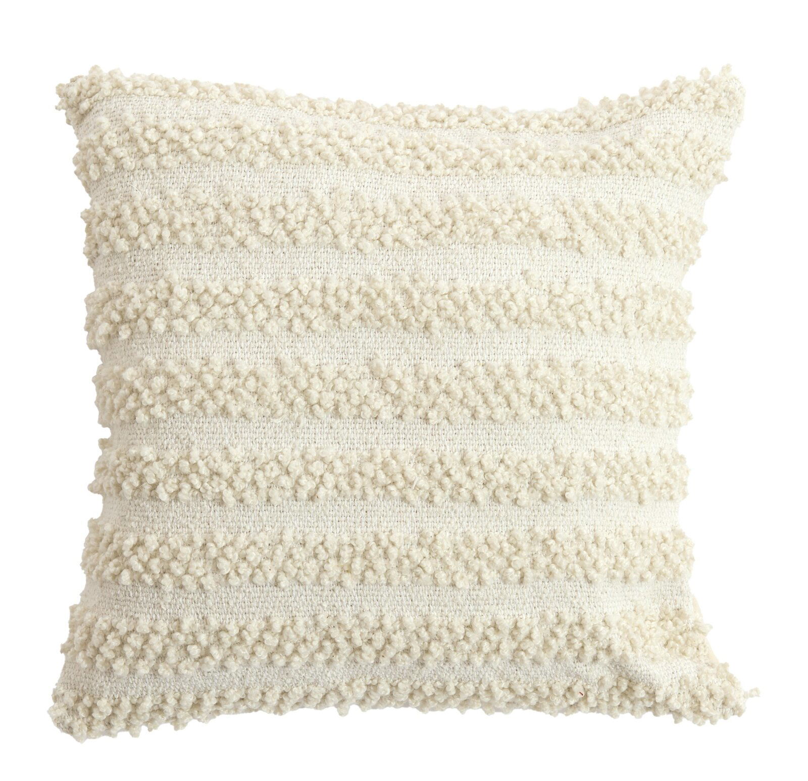 Light&Living Kissen MAGLIE Beiges Kissen mit strukturiertem Streifenmuster, Frontalansicht