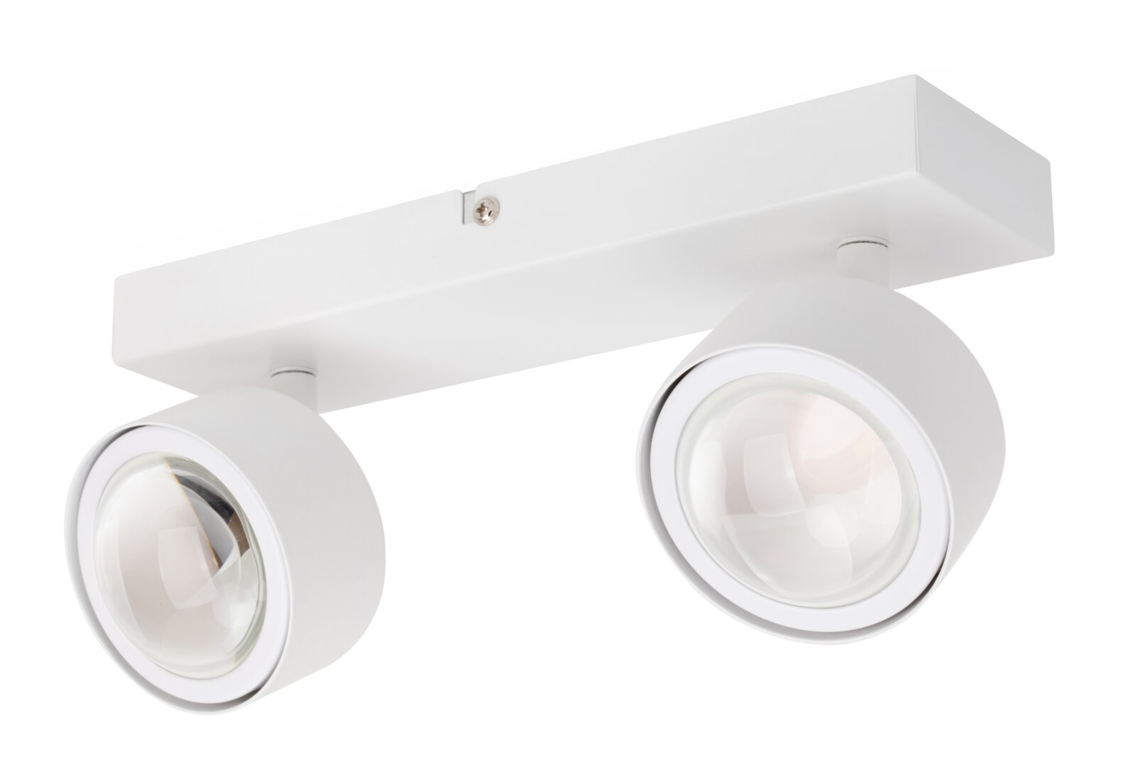 LED-spot met twee lampen in wit, zijaanzicht