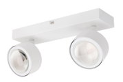 LED-spot met twee lampen in wit, zijaanzicht