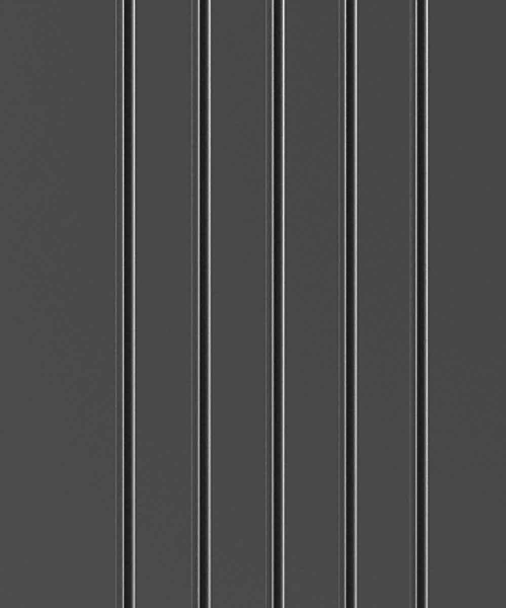 Nahaufnahme einer strukturierten, vertikal gestreiften Oberfläche in dunklem Grau