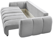 Graues Funktionssofa mit Stauraum, Perspektive von oben