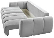 Graues Funktionssofa mit Stauraum, Perspektive von oben