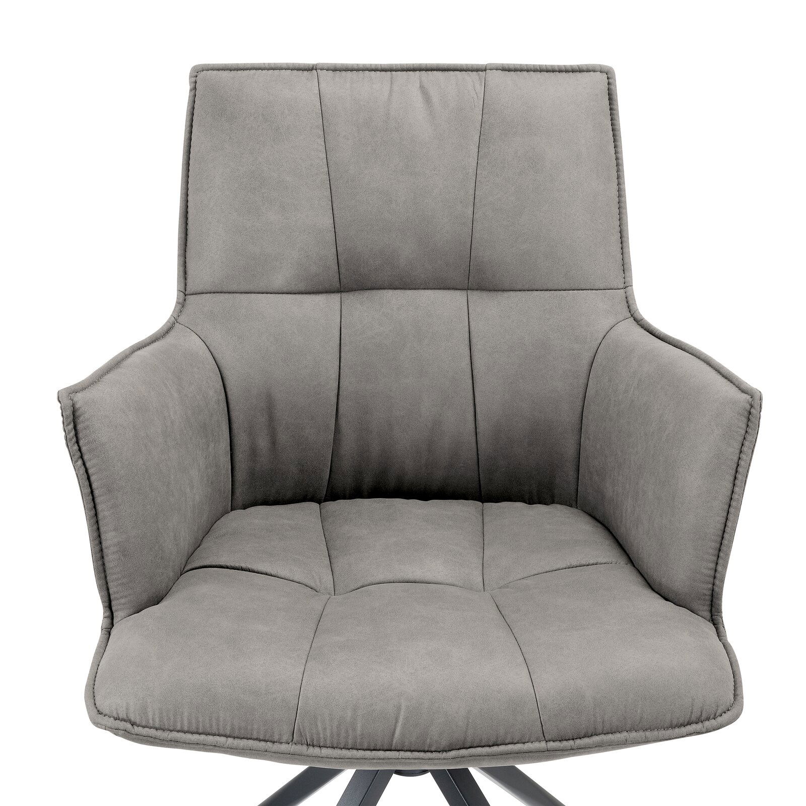 Novel Sessel OSAKA Grauer Sessel mit gepolstertem Sitz und Rückenlehne, Frontalansicht