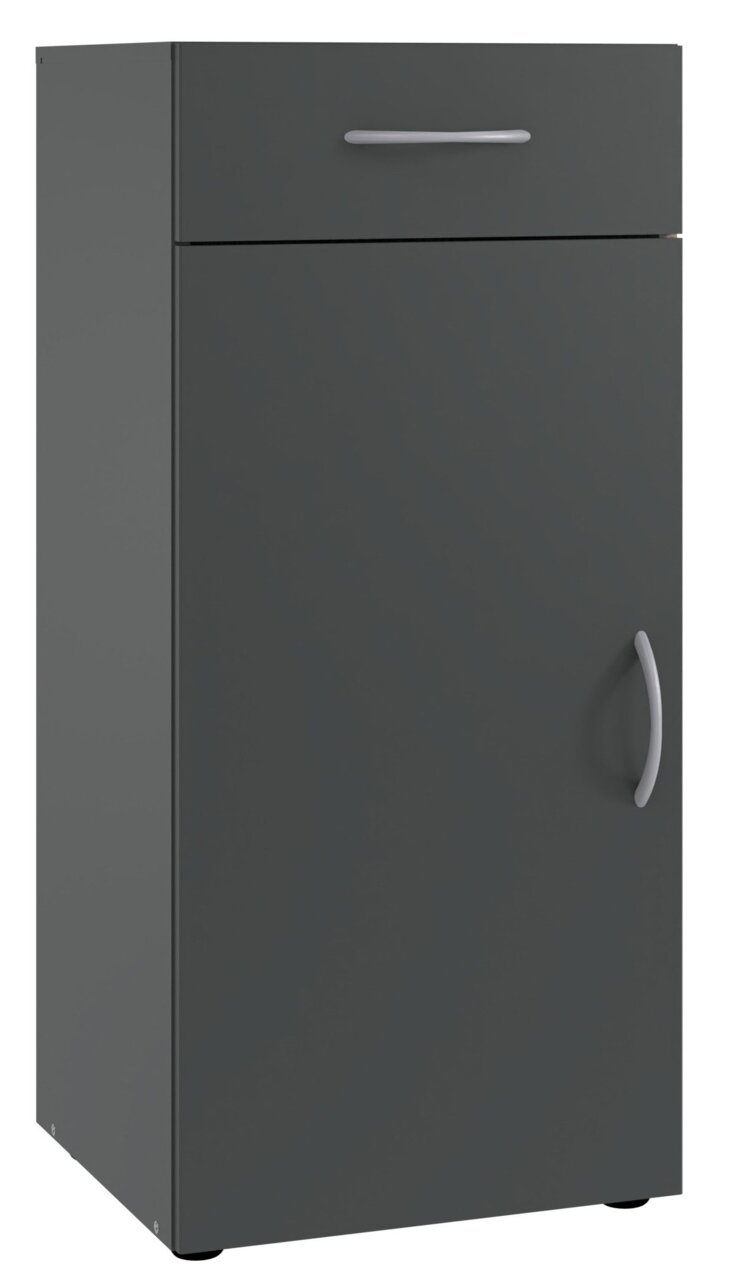 XORA Kommode MULTIRAUMKONZEPT Graue Kommode mit einer Schublade und einer Tür, Frontansicht