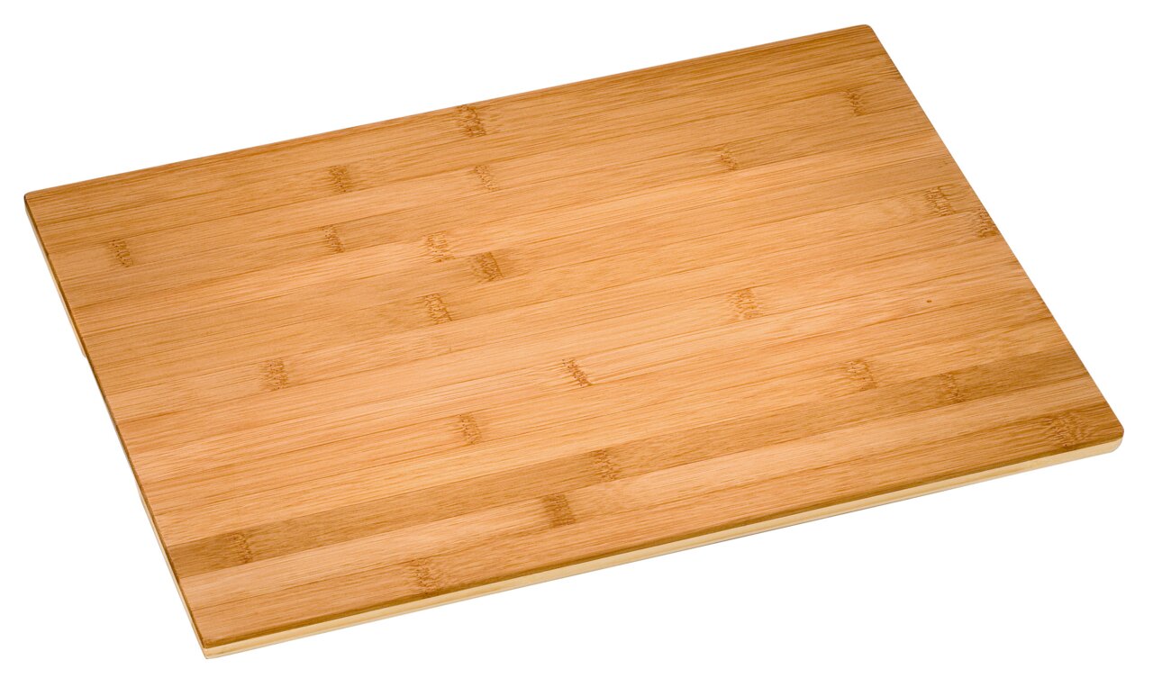 Holz-Schneidebrett aus Bambus, rechteckig, in schräger Draufsicht