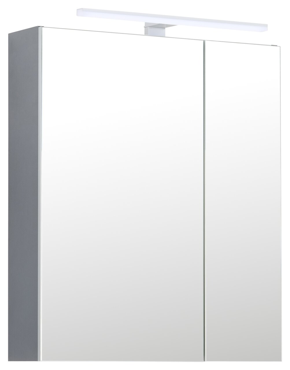 Stylife Spiegelschrank PALIUM Spiegelschrank mit zwei Türen und integrierter Beleuchtung, seitliche Perspektive